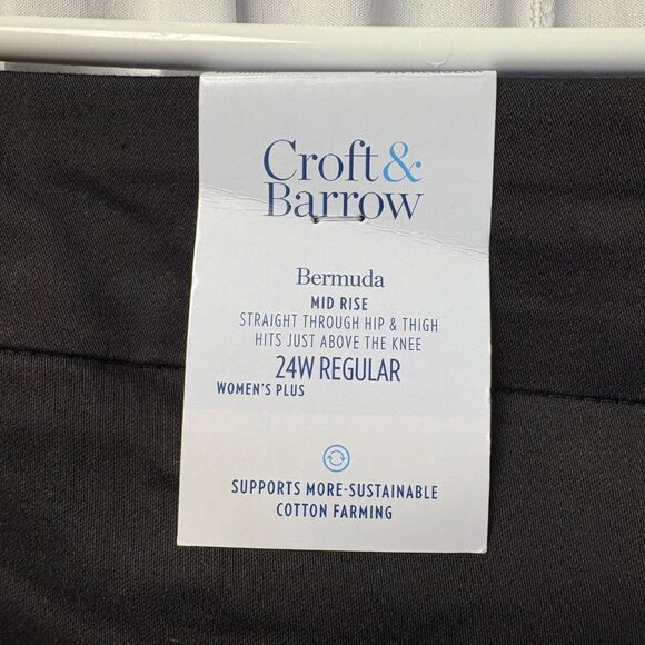 Croft & Barrow Womens Bermuda Shorts Size 24W Regular Black Stretch Slimming NEW - Picture 7 of 10